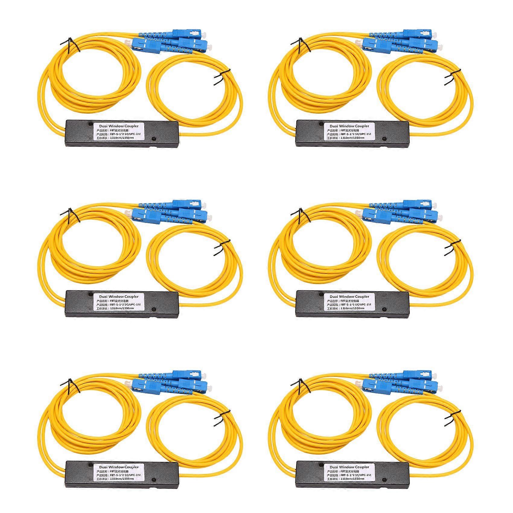 6X Ftth SC UPC 1X2 Plc Singlemode Fiber Optical Splitter Fbt Optical Coupler