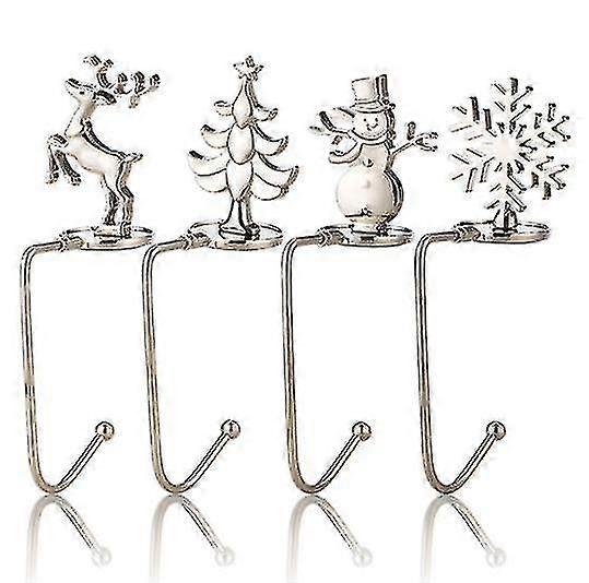 Christmas Stocking Hanger For Mantel, Stocking Hook For Christmas Decoration Set 4