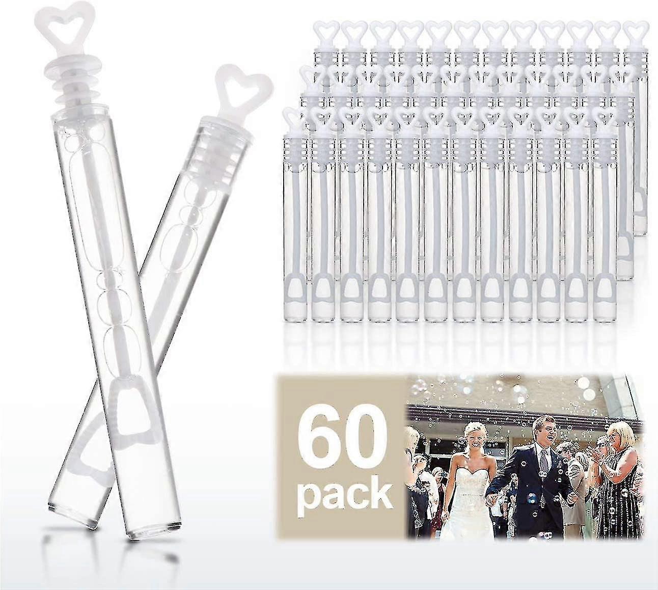 60 Wedding Bubble Bottles Heart Tube Bubble Wedding Table Decoration