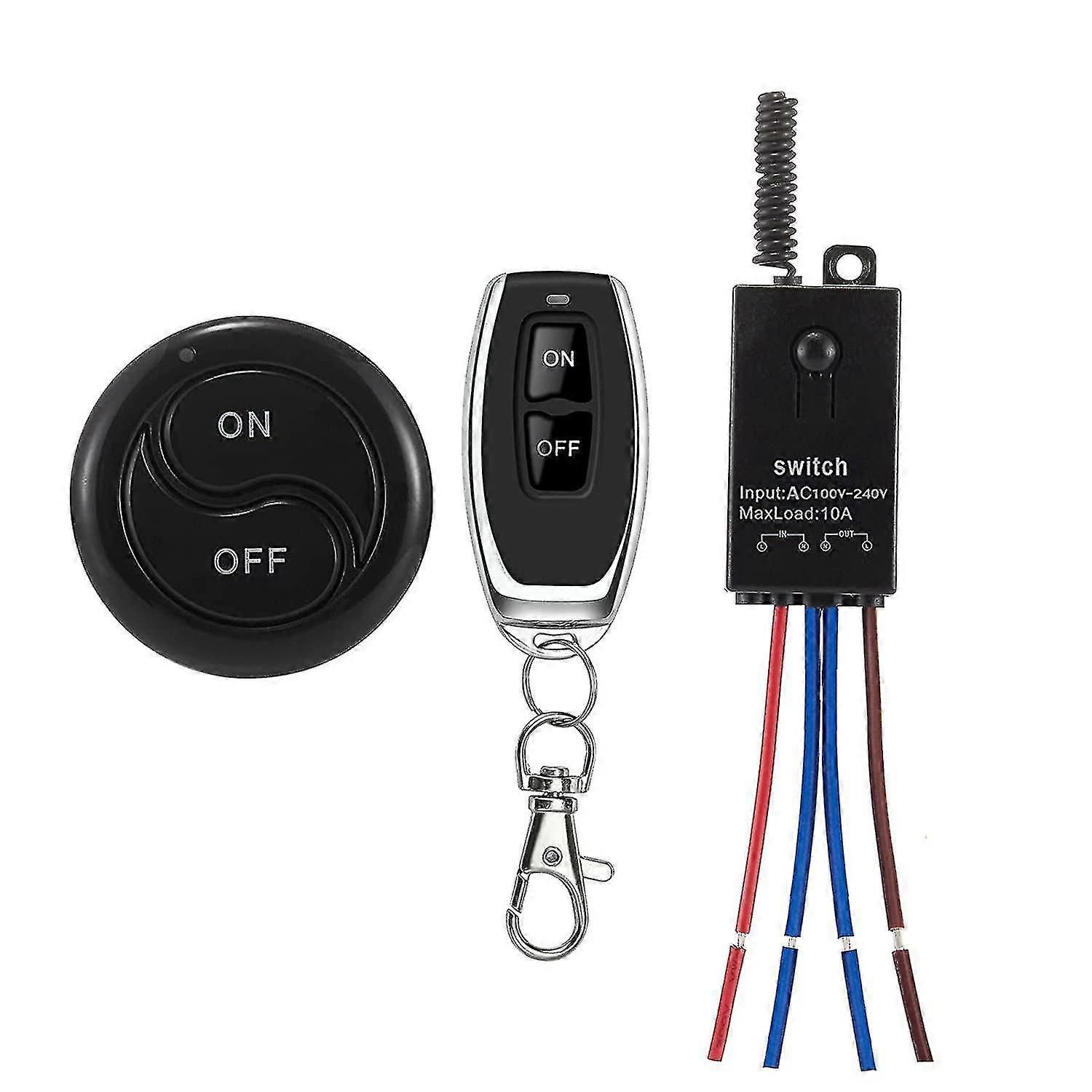 Wireless Switch 220v,230v/240v/10a Relay Mini Remote Switch Compatible Lighting, 100m Long Range Compatible Household Appliances, Ceiling Lights, Wate