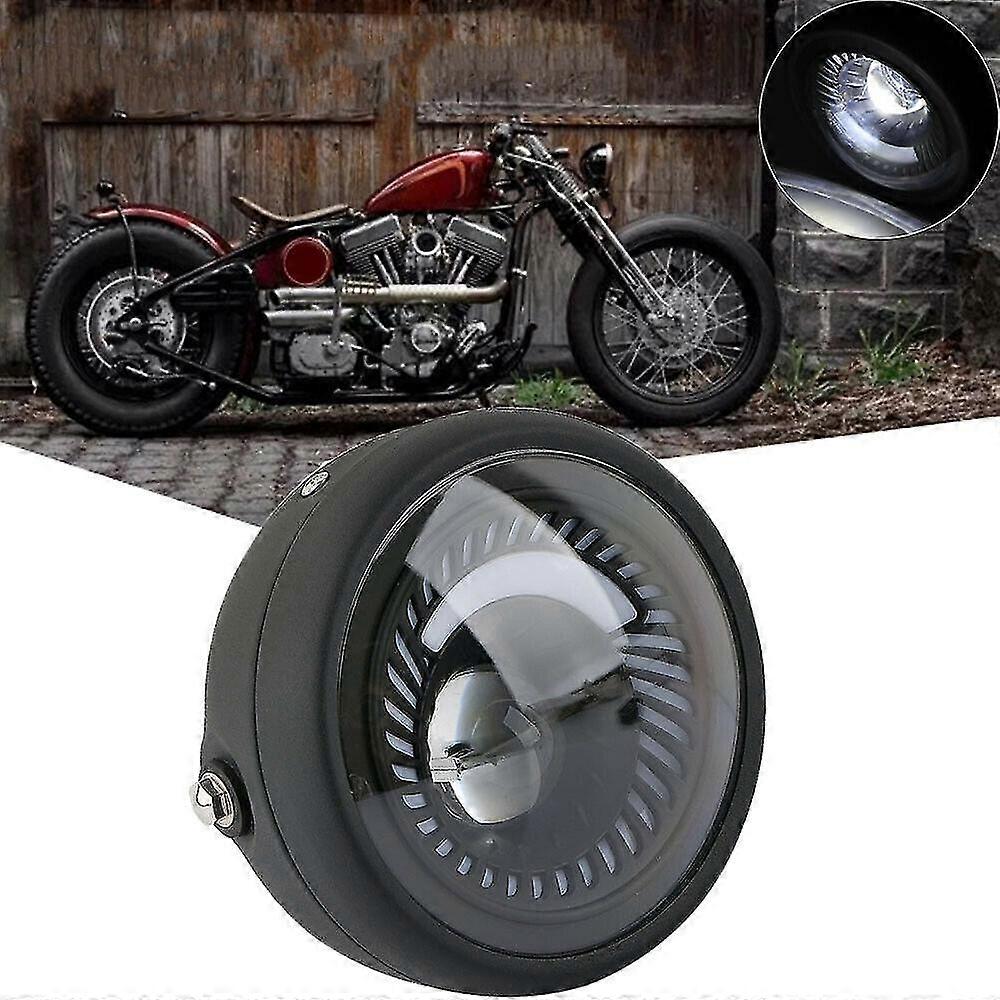 Motorcycle Cafe Racer Bobber 6.5 Inch Led Headlight Spiral White Side ...
