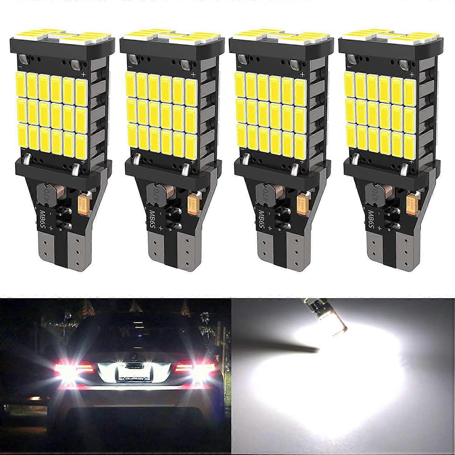 4x T15 Led Canbus W16W 921 912 T16 T10 902 45leds Super Bright Signal Reversing Brake Parking car lights 12V White