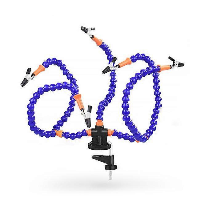 Soldering Helping Hands, Soldering Third Hand with 5 Flexible Metal Arms, 3X USB Magnifying Glass with 3 Adjustable Light Colors for Electronics Repai