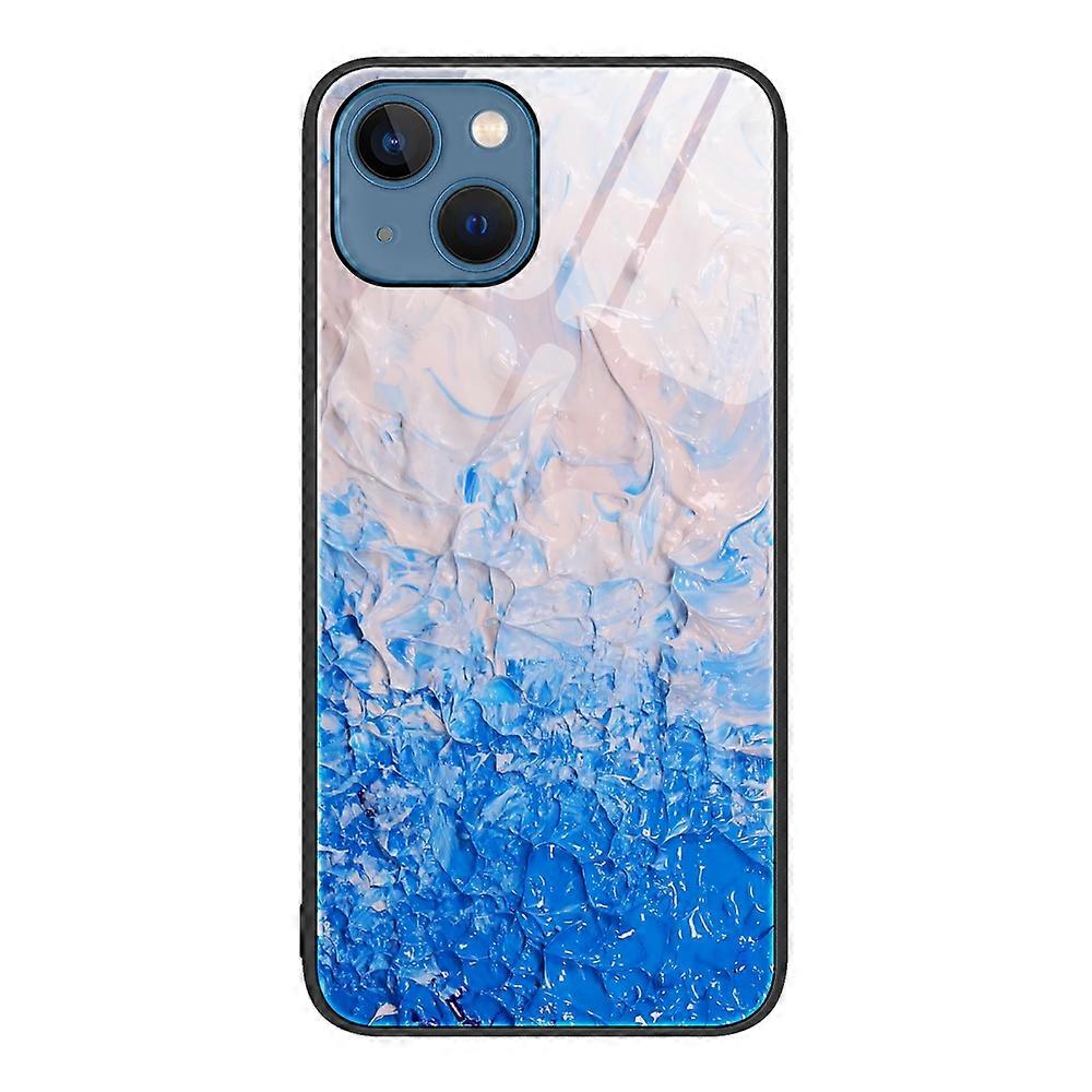 Marble Pattern Glass Protective Phone Case For iPhone 14