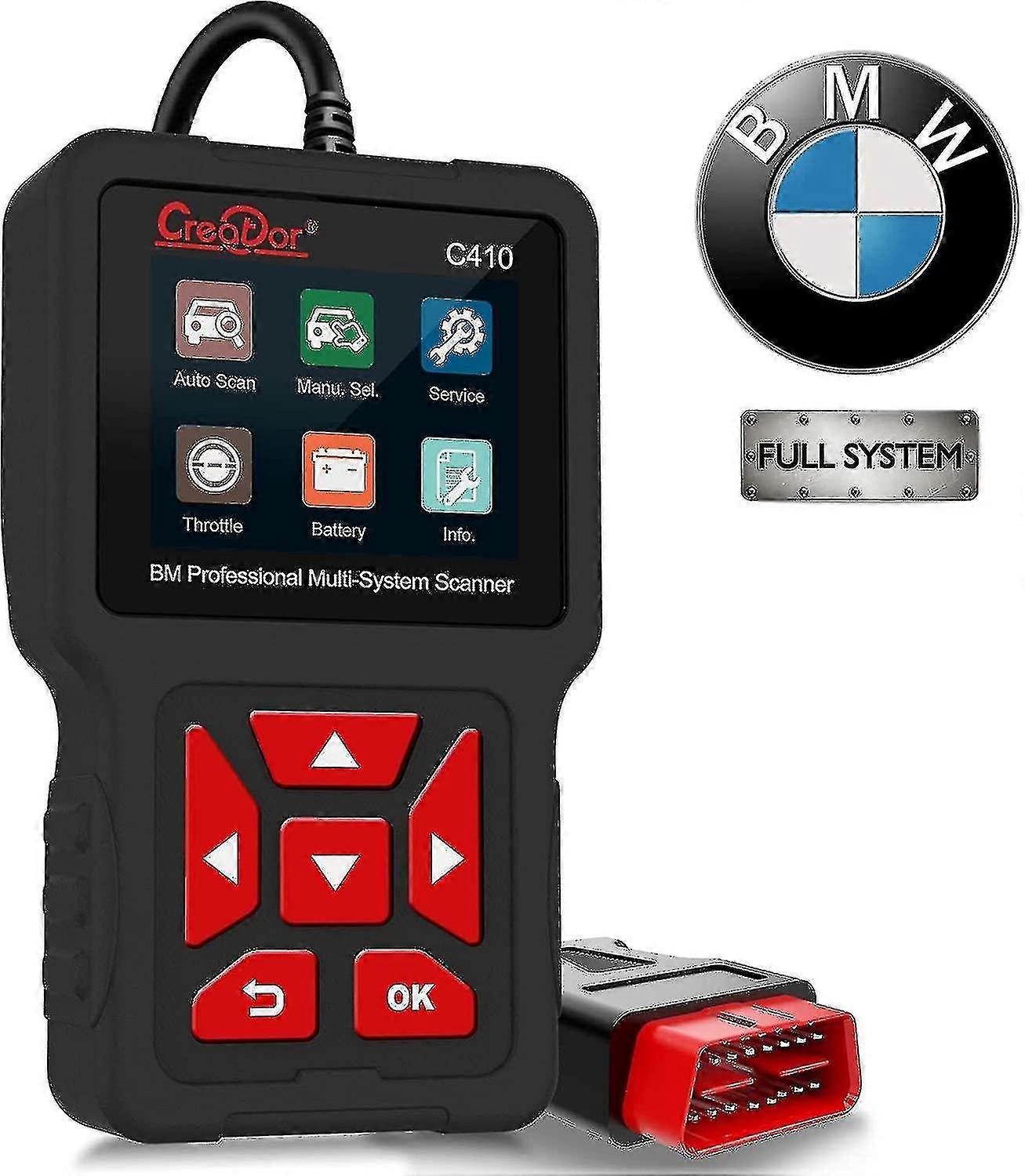 Breey C410 Obd2 Codeleser für Bmw Mini Epb Abs Srs Dpf Öl-Reset-Multi-System-Scan-Tool mit Batterieregistrierung Obdii-Scanner-Diagnose-Scan-Tool