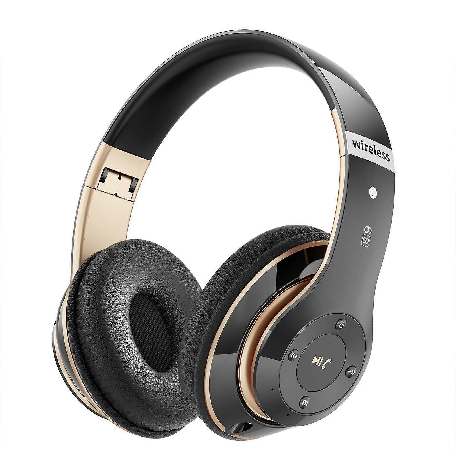 Bluetooth Headphones, 6S Wireless Headphones with 6 EQ Modes, 40 Hours Playing Time, Foldable HiFi Stereo Headphones with Mic for Phone/PC/Work -GSLA