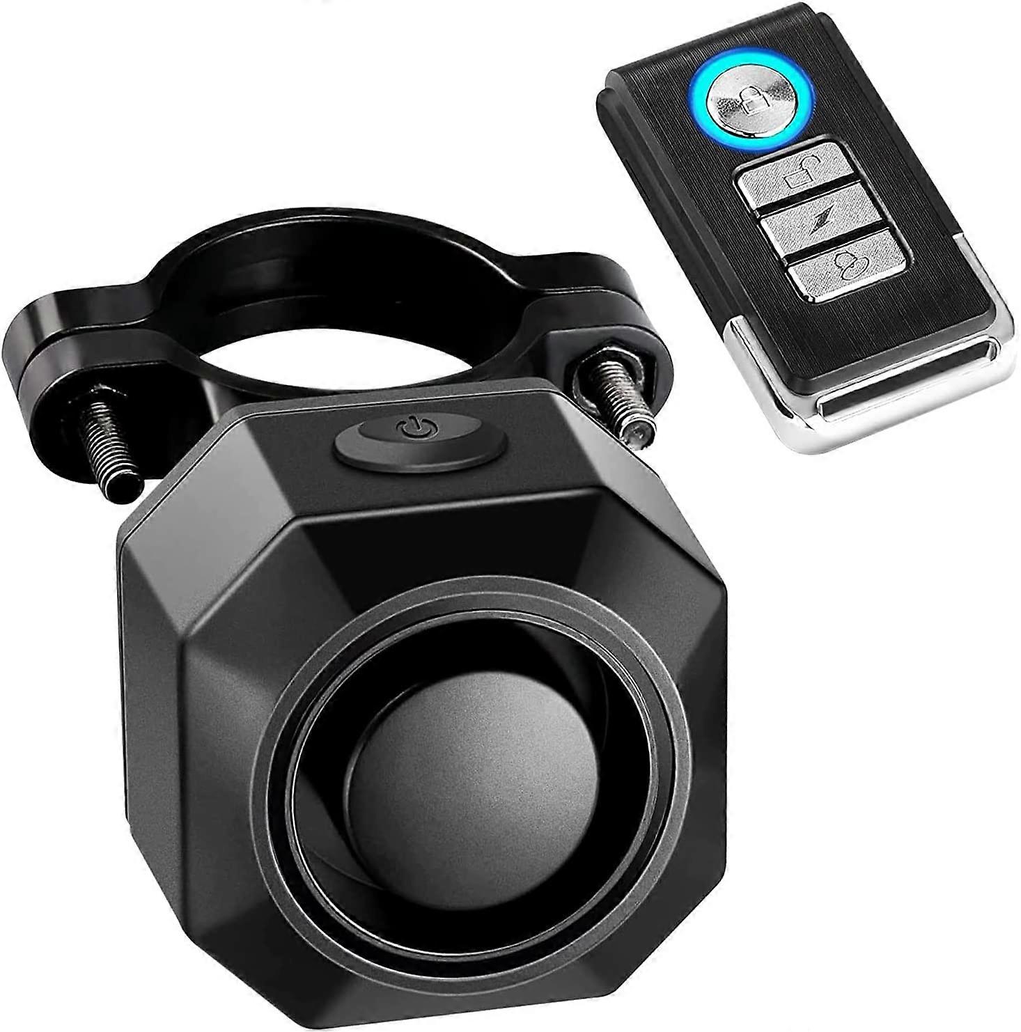 Alarme da bicicleta, alarme da bicicleta com sensor de vibração com controle remoto, alarme sem fio da motocicleta com sensor de movimento antirroubo sem fio 110DB para bicicleta elétrica, M