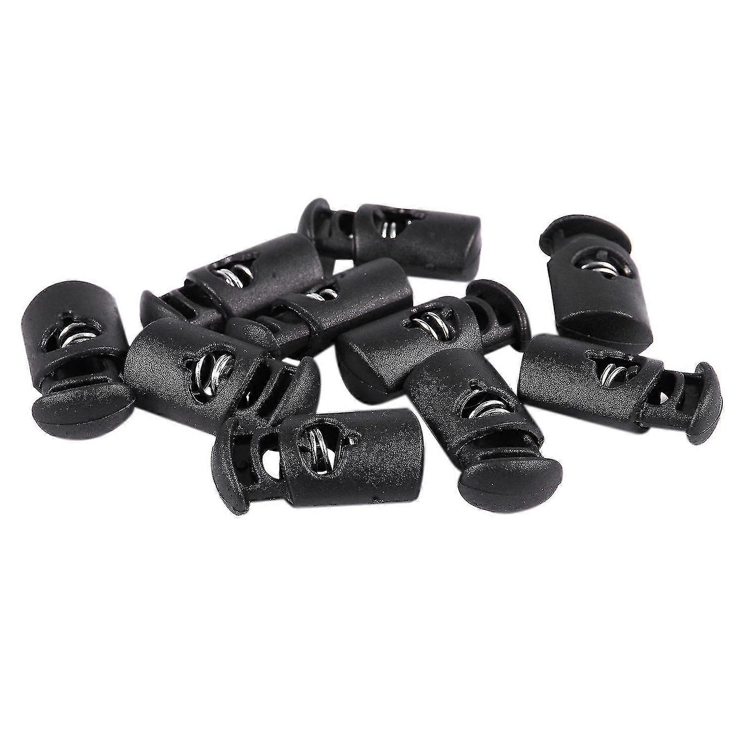 Diametro 8 mm foro, corda corda tappo lacci moschettone, nero, 10 pz