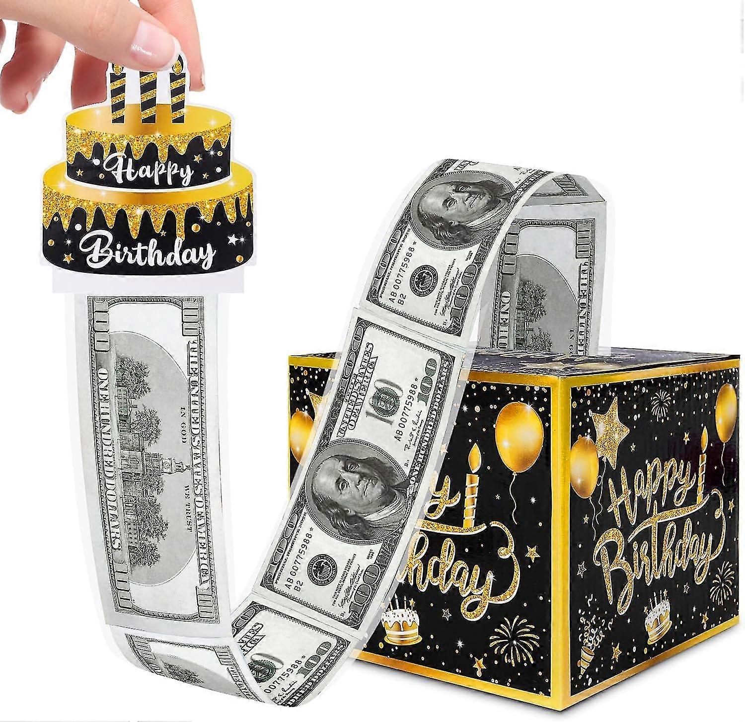 30PCS Caja de regalo de cumpleaos para tirn de efectivo, caja de regalo sorpresa para nios y adultos con 30 bolsas transparentes,rollo sorpresa para n