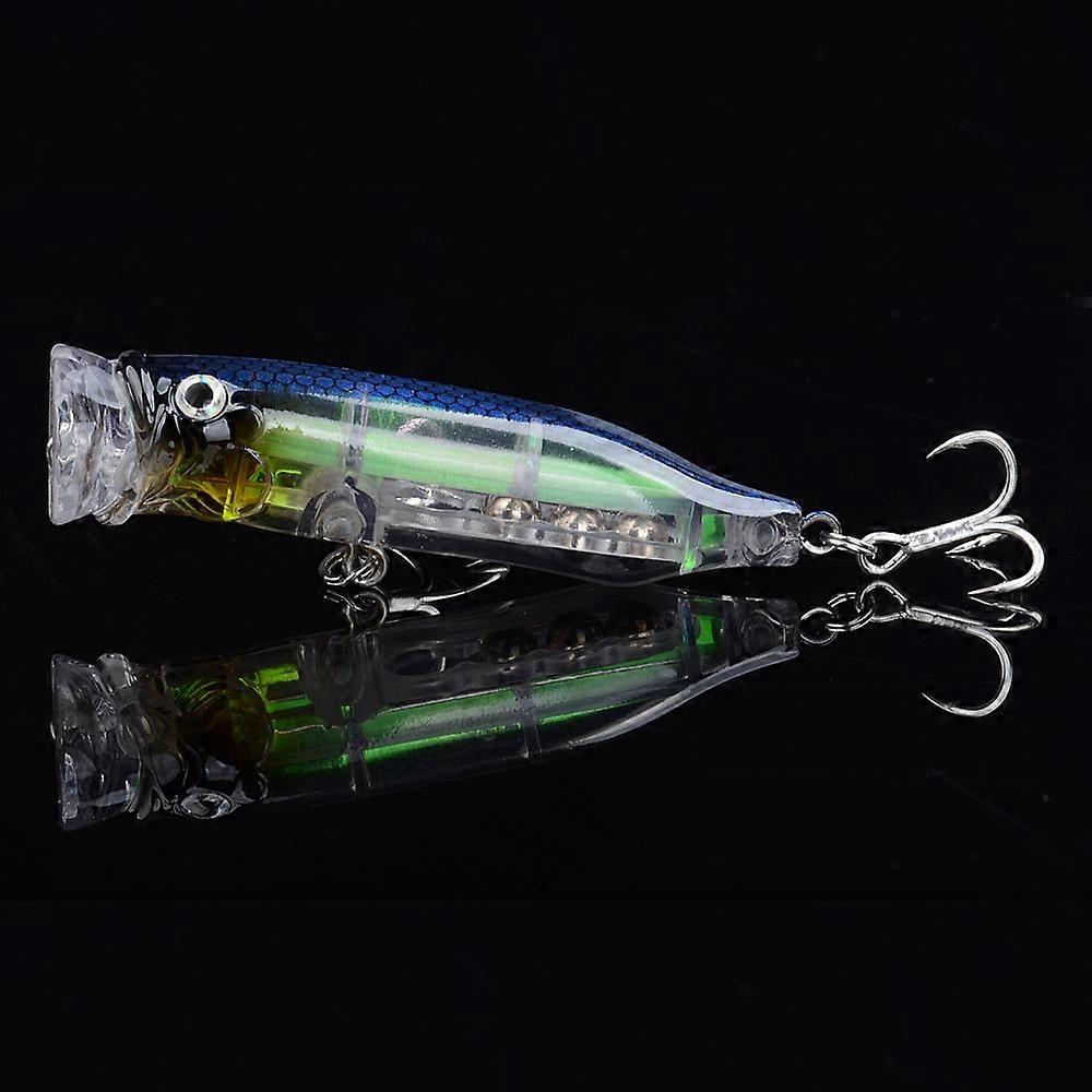 P0066 Artificial Crankbait Fishing Lure 7cm 9g Laser Popper Hard Bait with Treble Hooks - Style 7