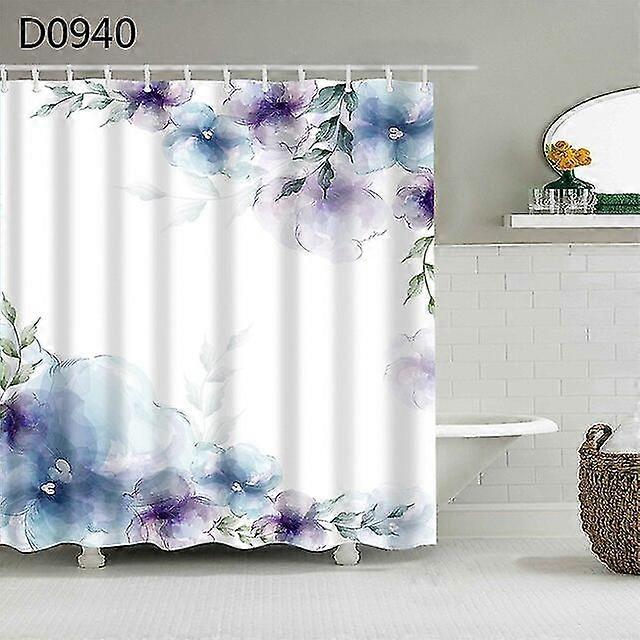Polyester Fiber Bath Shower Curtain 3d Printed Bathroom