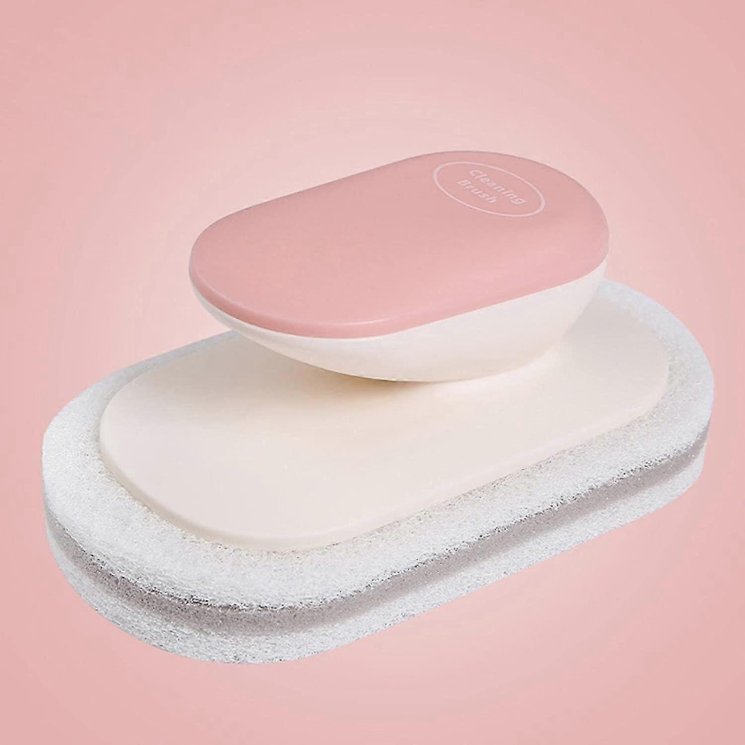 Sponge Cleaning Table Brush With Handle Multifunctional Kitchen Bathroom Cleaning Brush Scouring Cloth