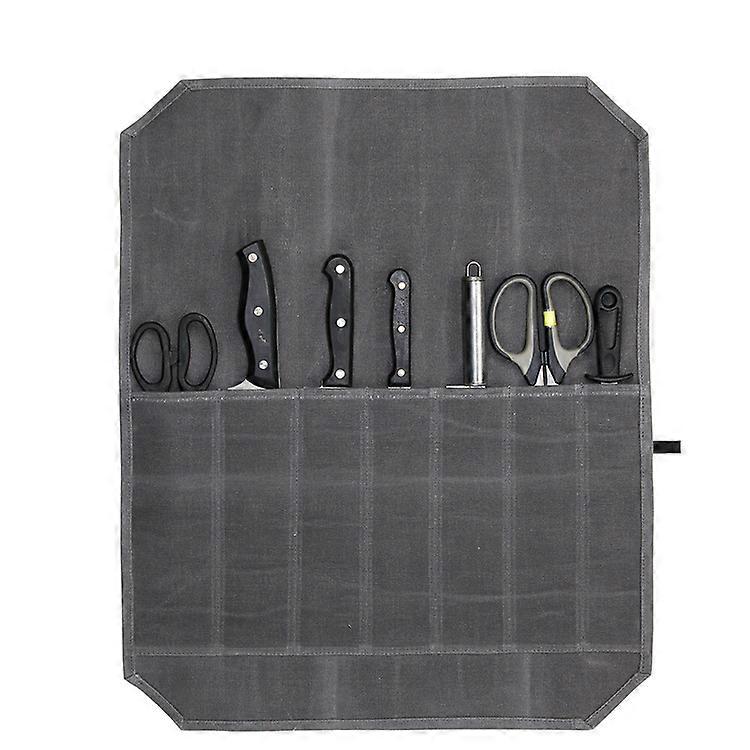 Waxed canvas knife roll, very strong, soft and durable. military green Knife not included
