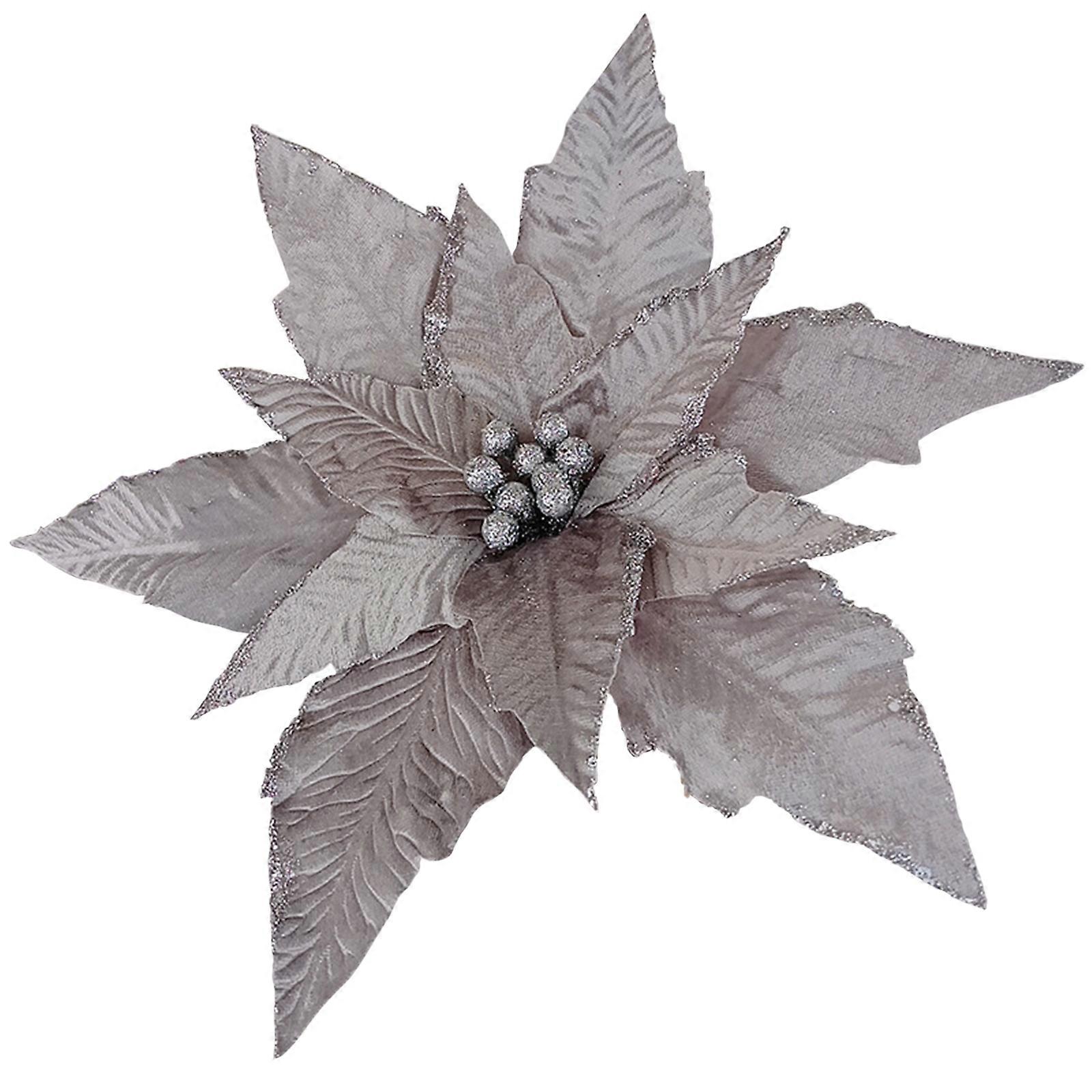 Artificial Maple Leaf Simulation Flower Flannel Christmas Decoration Supplies Red