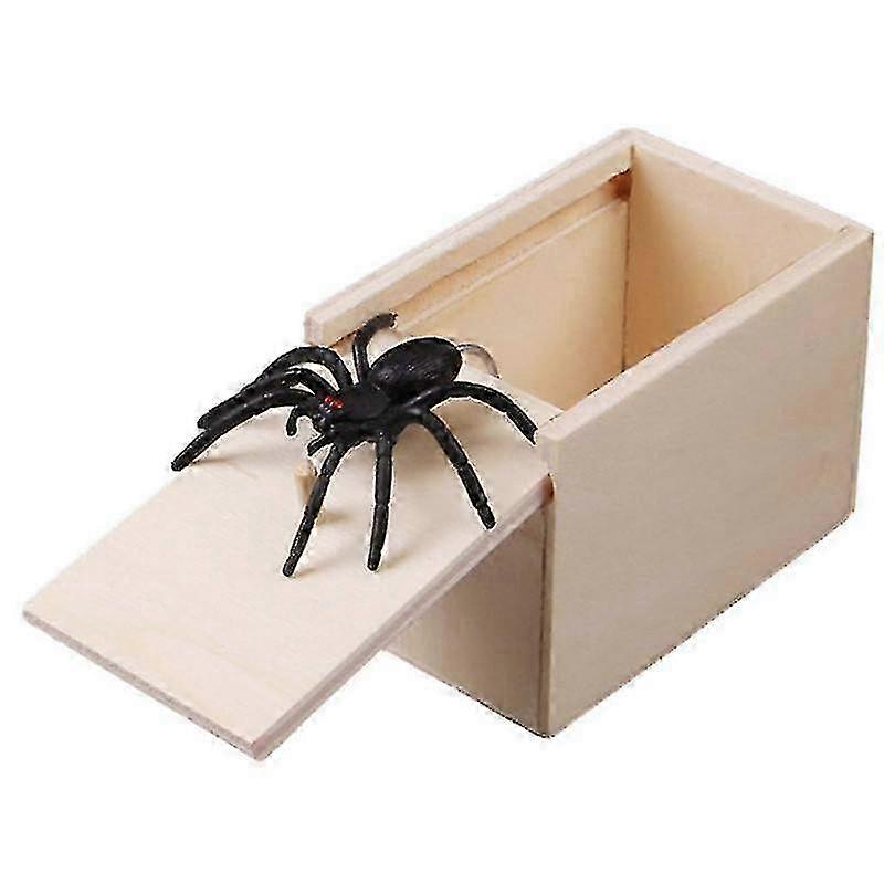 Funny Scare Box Wooden Prank Spider In Case Great Quality Prank-wooden