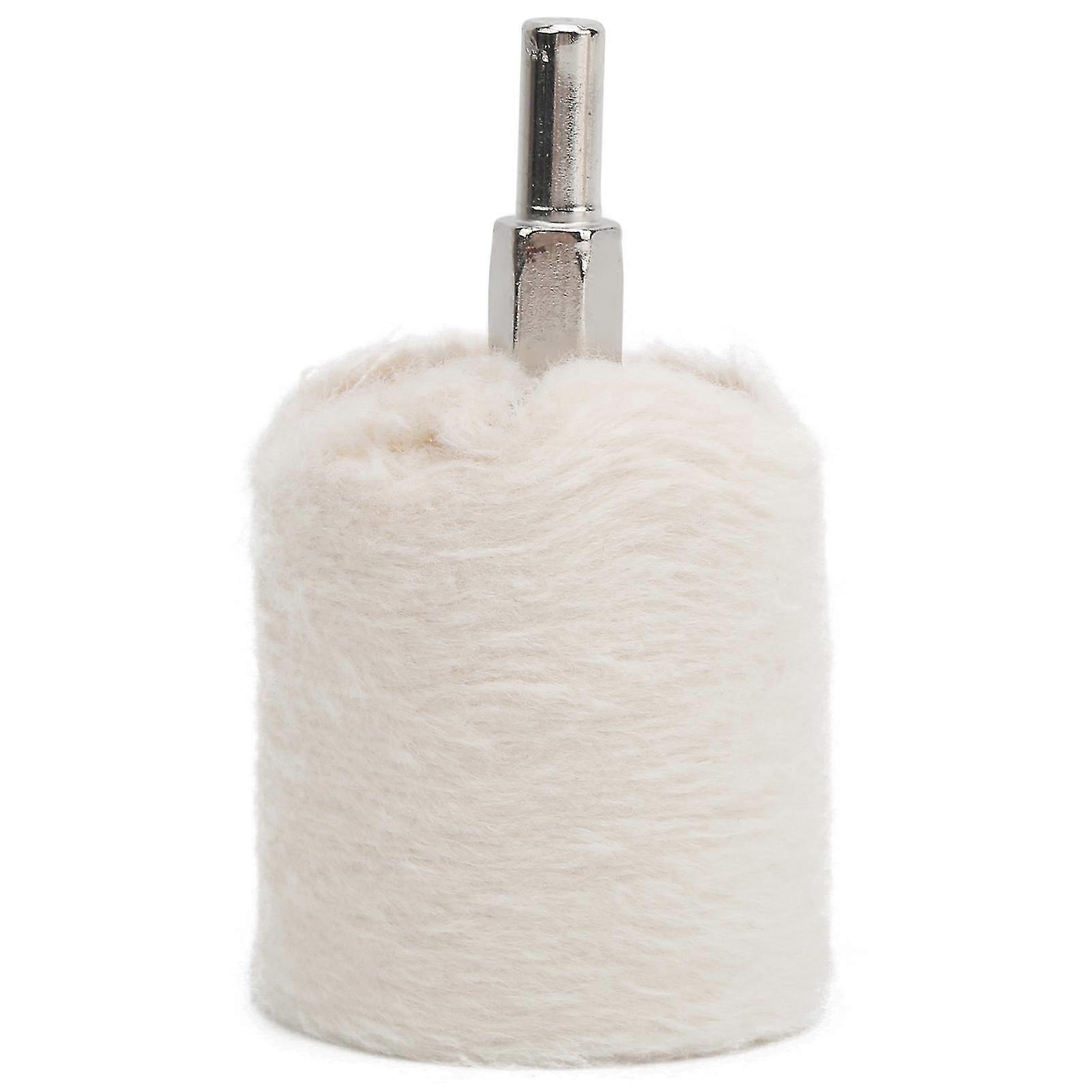 Electric Drill Grinding Tools - 40mm Cylindrical White Cloth Polishing Wheel with Handle