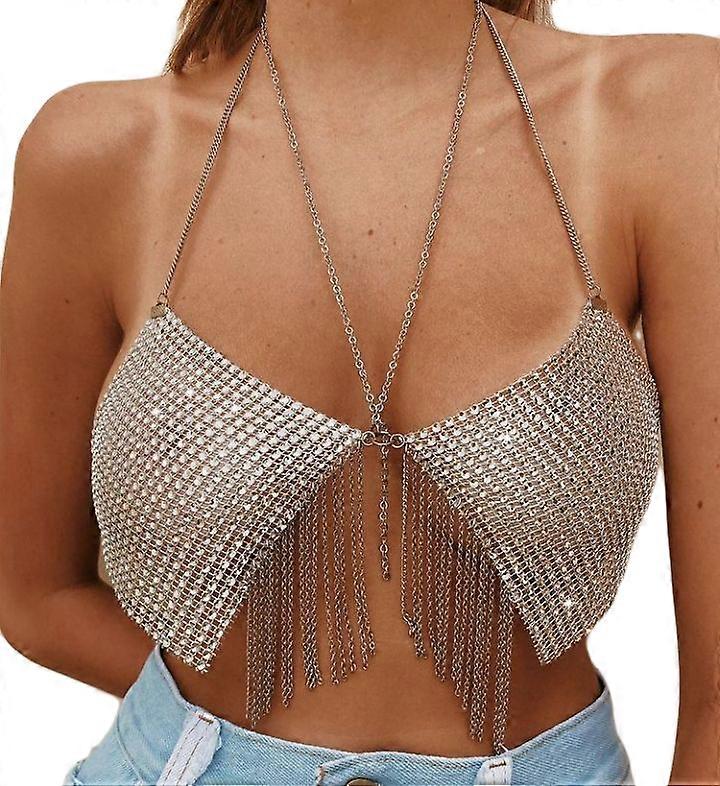 Sexy Rhinestones Bra Body Chain