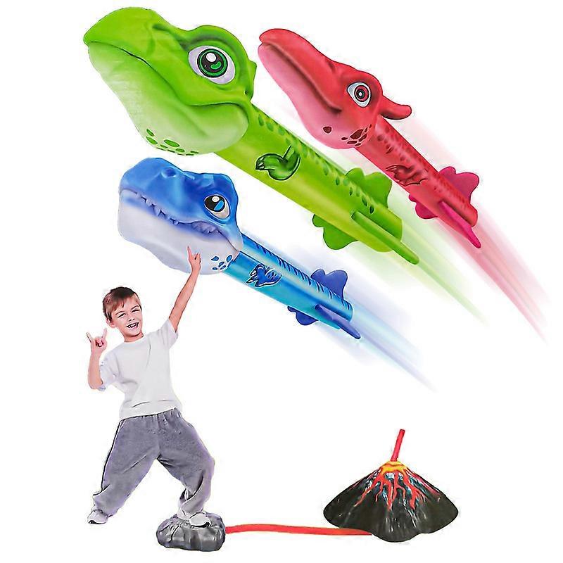 Dinosaur Toys Rocket Launcher for Kids, Stomp Dinosaur Rocket Launcher Toy