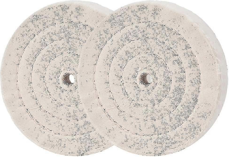 2 Pack 6" Polishing Discs (70 Thickness) For Bench Grinder, Cotton Mirror Effect