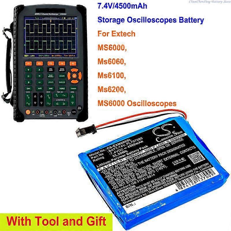 4500mAh Storage Oscilloscopes Battery BATT-74V,PL707080 for Extech MS6000,Ms6060,Ms6100,Ms6200,MS6000 Oscilloscopes