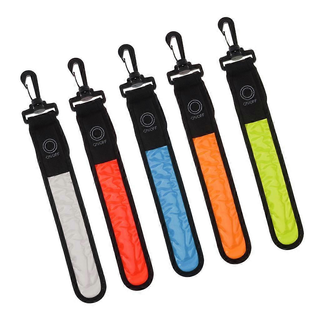 2x LED Backpack Reflective Strip Reflector Light for Night Walking Running Jogging Hiking Backpacking