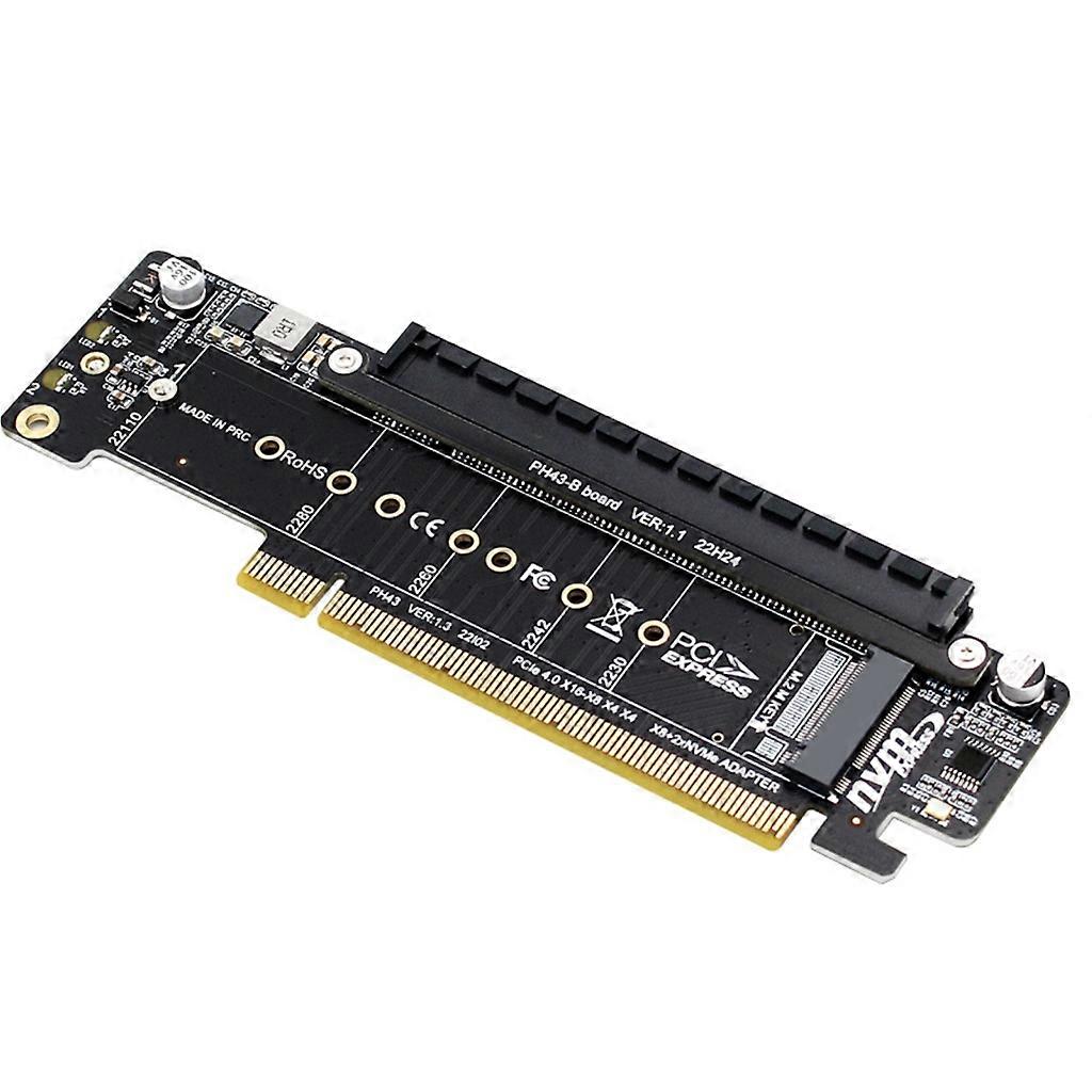 PCIE4.0 Split Expansion Riser Card with 2x LED Working Indicator 2x NVMe
