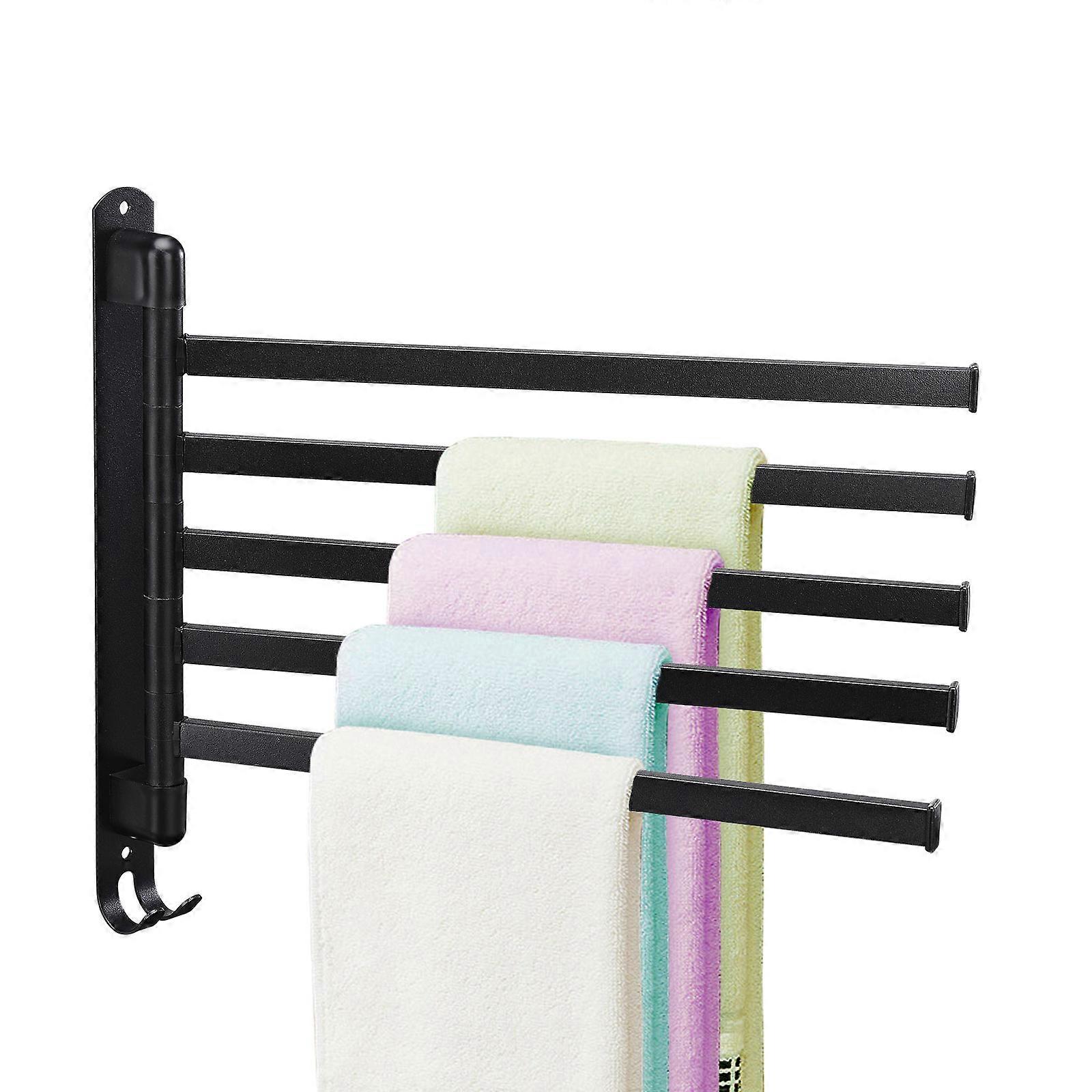 Folding Towel Storage Rack Holder Towel Rail Hanger Wall-Mounted Bathroom