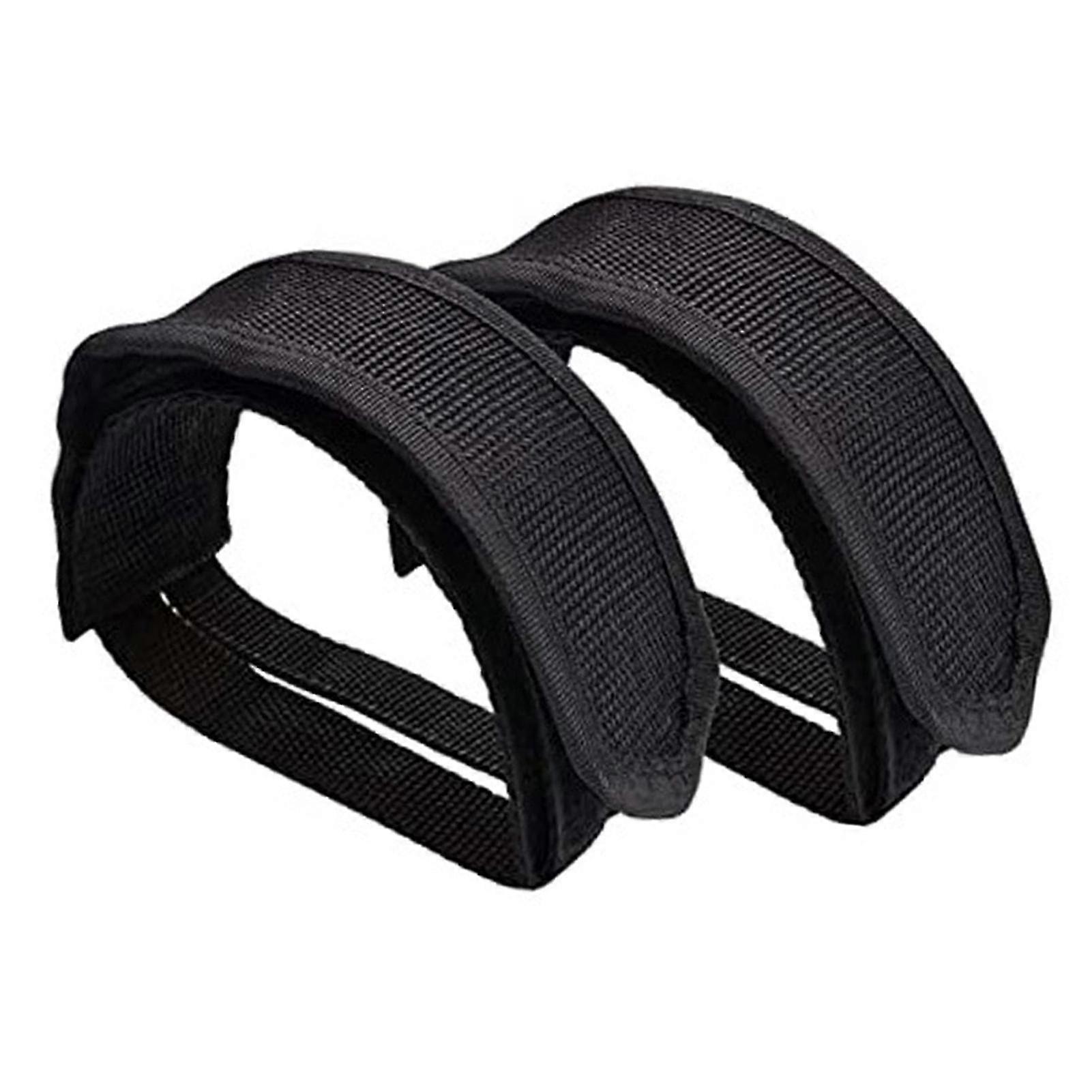 Universal Bike Pedal Straps 2pcs Adjustable Toe Clips for Road and Mountain Bikes