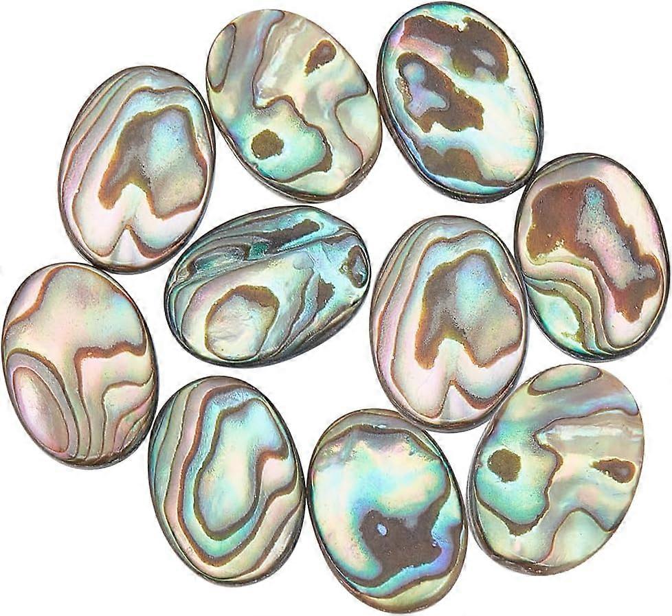 10Pcs Natural Paua Shell Cabochons Oval 14.5x10.5x3mm