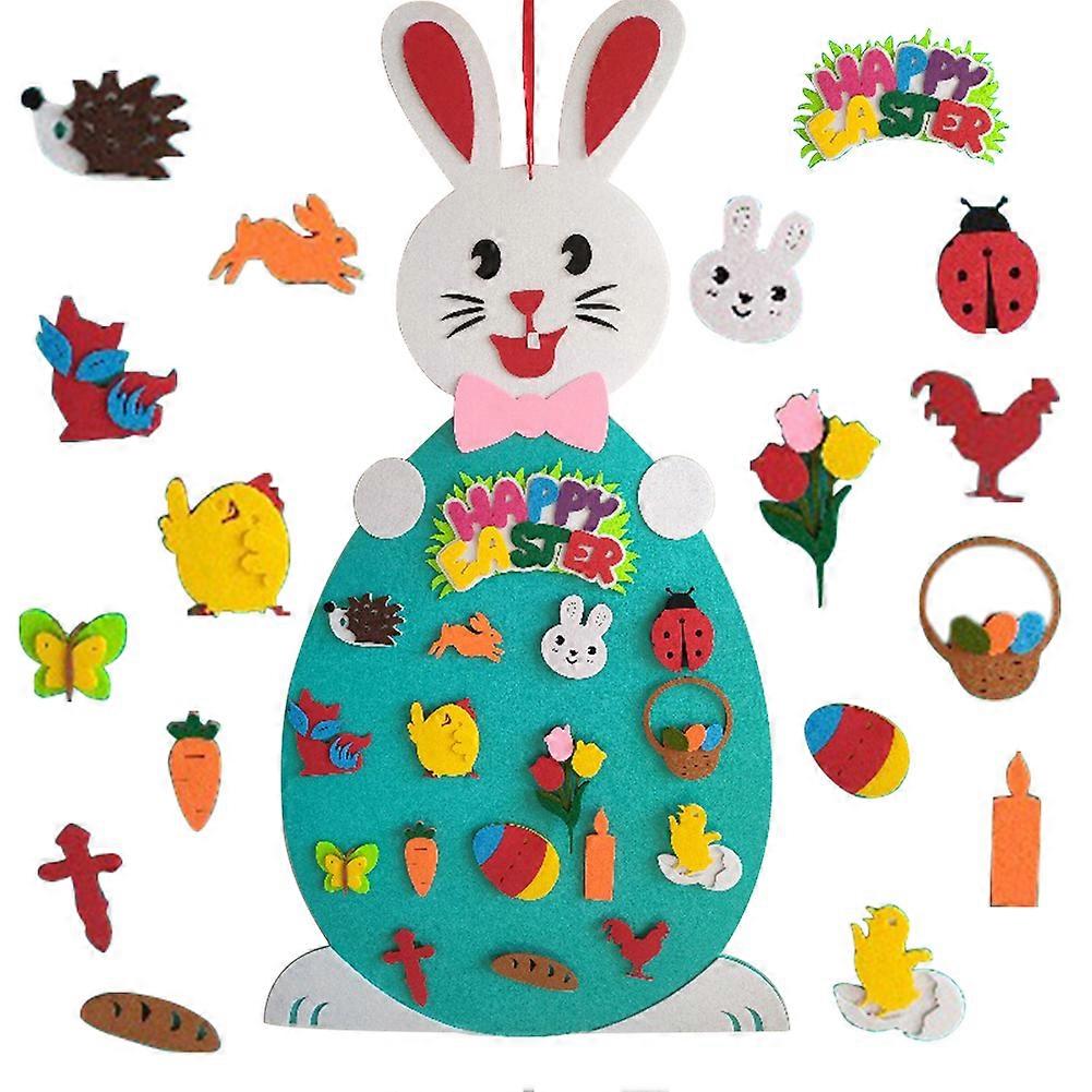 2023 New Easter Rabbit Ornament,Easter DIY Felt Bunny Set with Detachable Alphabet Easter Ornament