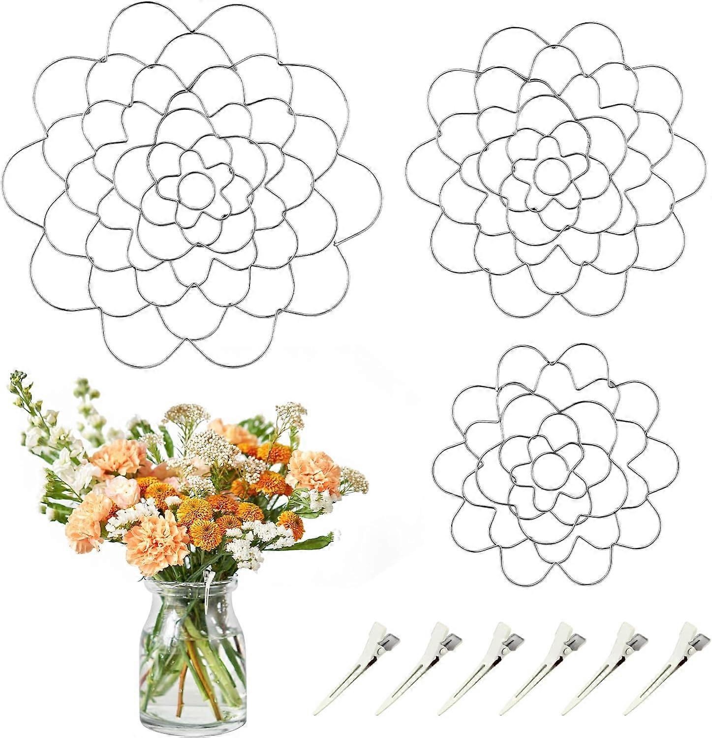 Flower Arrangement Holder, 3pcs Reuseable Floral Grid Flower Frog Wire Arranger Twist for Vase, Floral Stems Bouquets Plant Fixation