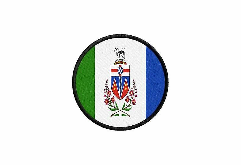 Patch ecusson flag canada yukon printed thermosticker round round round cockade