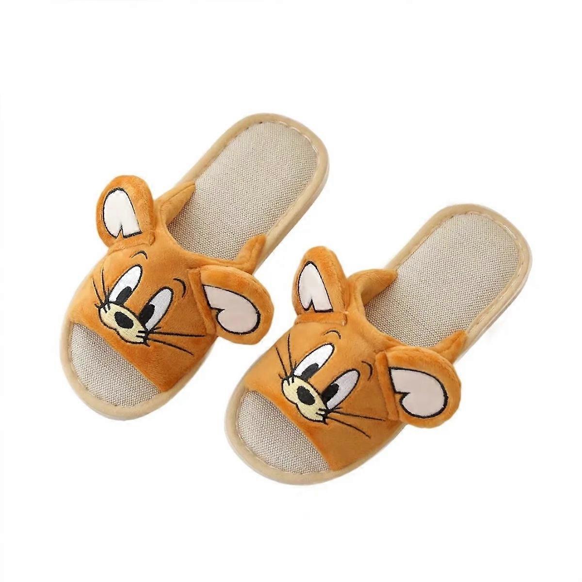 Tom and Jerry Mouse Slippers Anime Plush Slippers Home Cotton Shoes Warm Indoor House Slippers