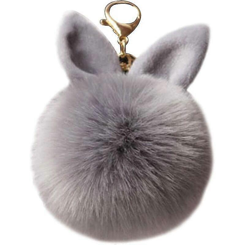 Cute Pompom Fur Ball Keychain (gray)