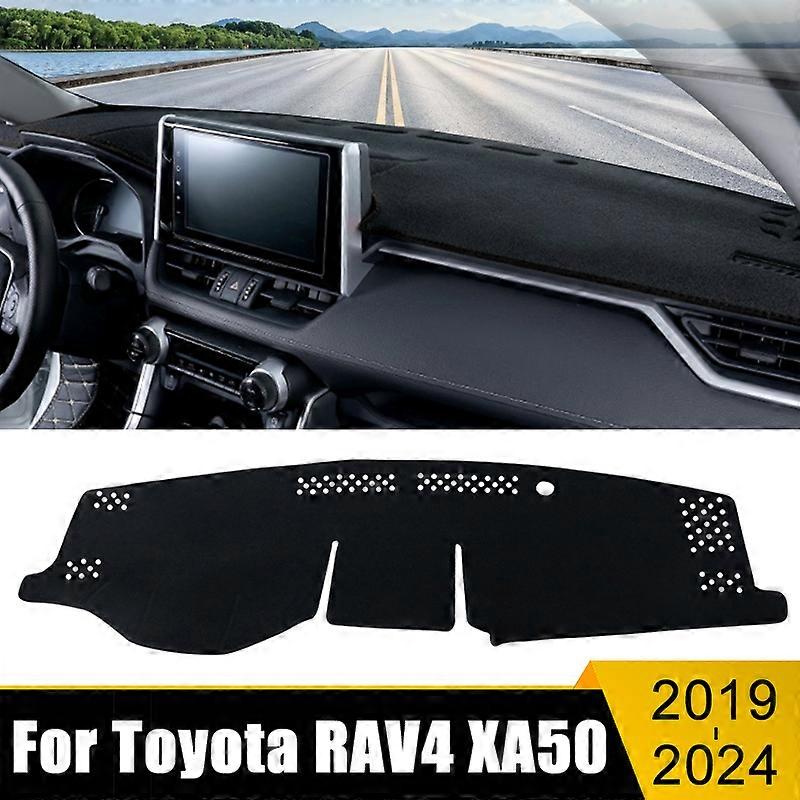 Dashboard Mat Voor Toyota Voor RAV4 XA50 2019 2020 2021 2022 2023 2024 Voor RAV 4 Hybride Auto Dashboard Cover Matten Pad instrument Bureau Tapijten Auto Dash Mat Cover(A Red Side LHD