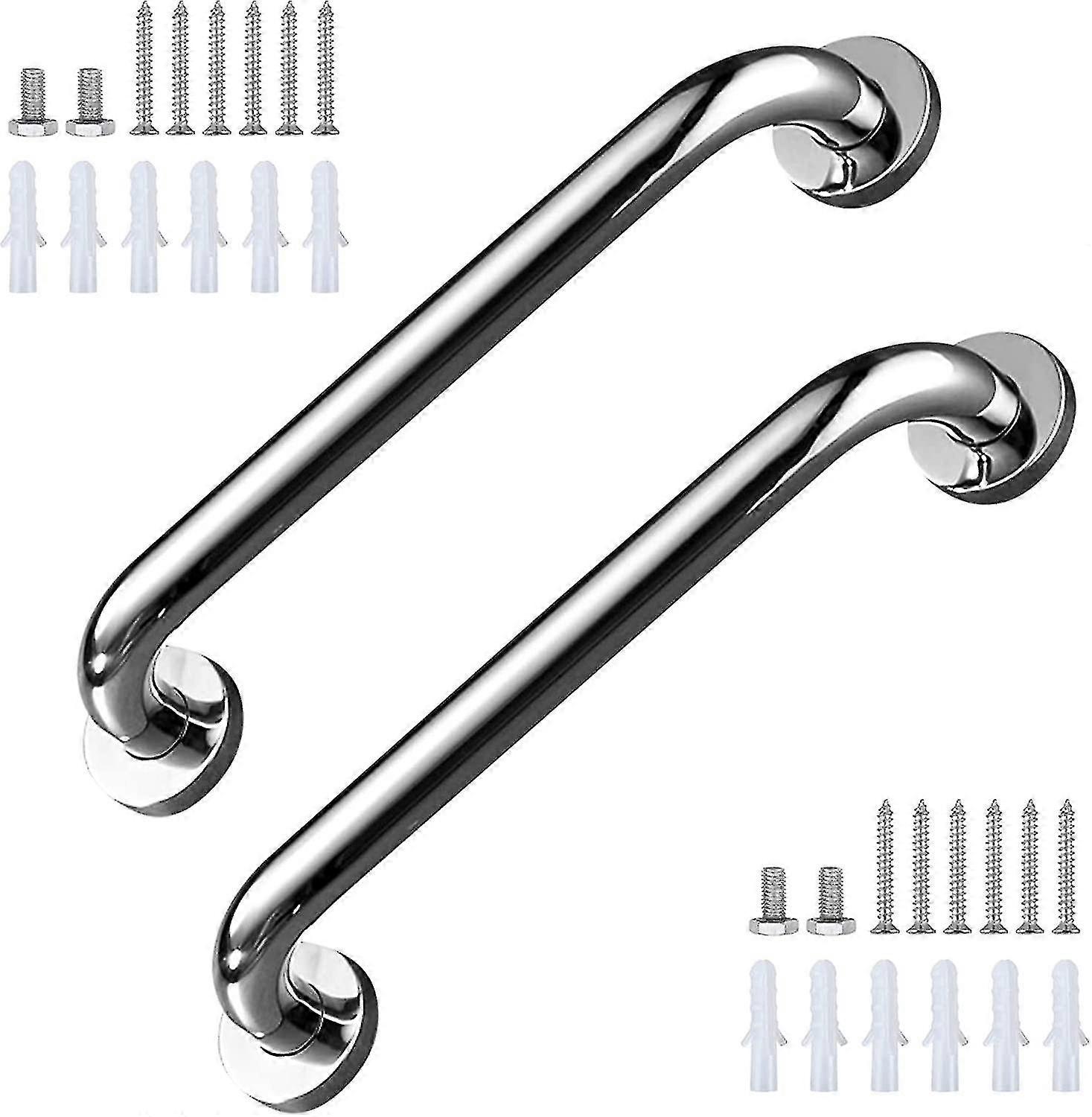 2 Pcs 304 Stainless Steel Bathroom Grab Bar,bathroom Hand Rail,anti-slip Shower Handles