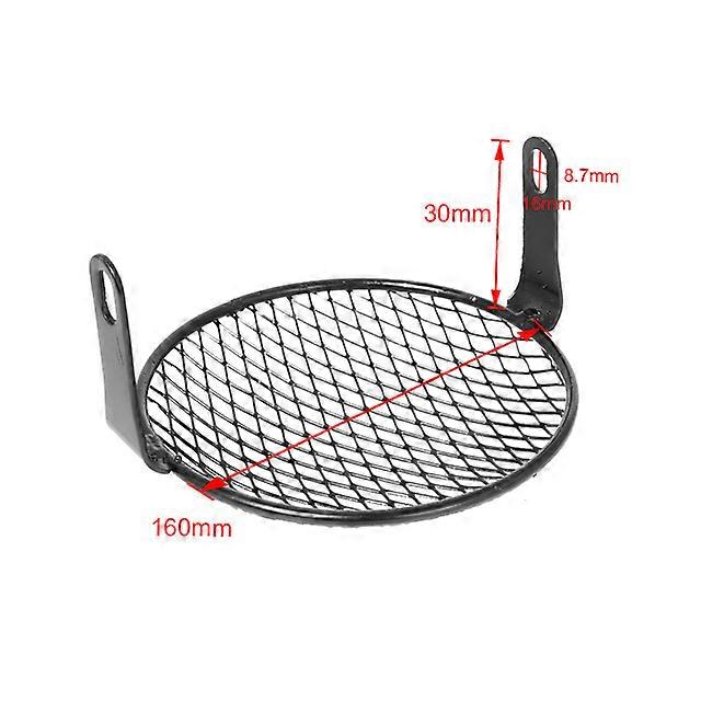 Black Motorcycle Universal Vintage Headlight Protector Retro Grill Light Lamp Cover For Harley Ducati Chopper Yamaha Cafe RacerMotor Vehicle Frame & B