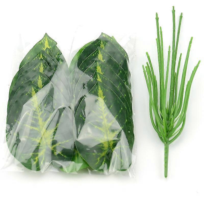 1Bunch /18 leaves Artificial Silk Green Scindapsus Aureus Leaf for Wedding Decorations Fake Bonsai Tree Plant Accessories