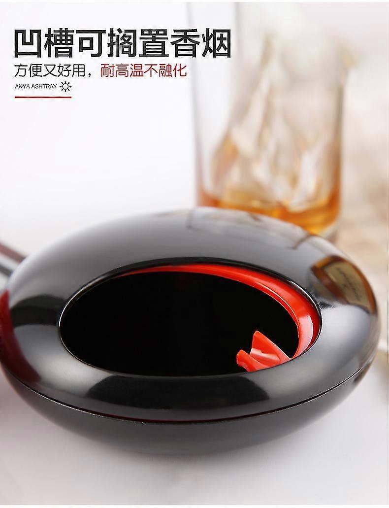 Pebble Ashtray With Lid(black)
