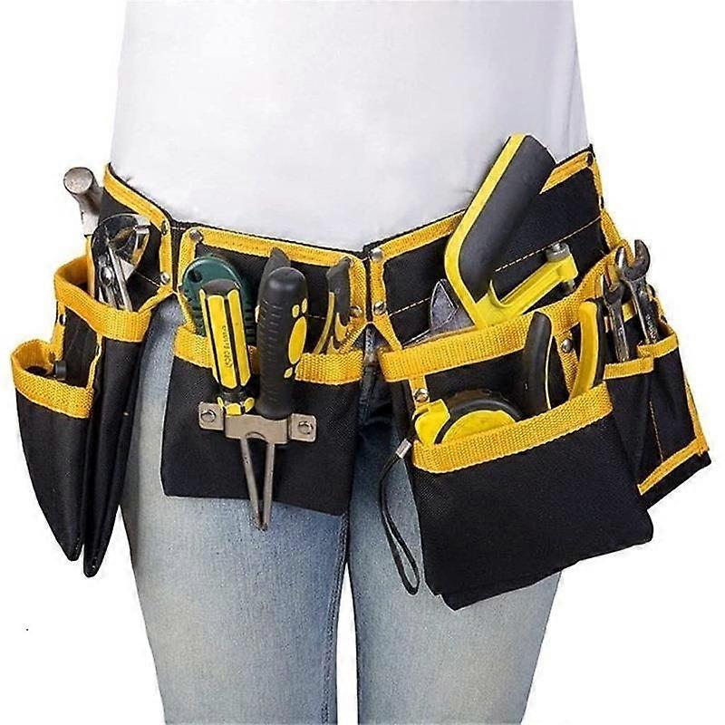 Tool Belt with 11 Pockets, Tool Pouch, Waterproof Oxford Fabric, with Adjustable Straps, for Electricians, Carpenters, Builders