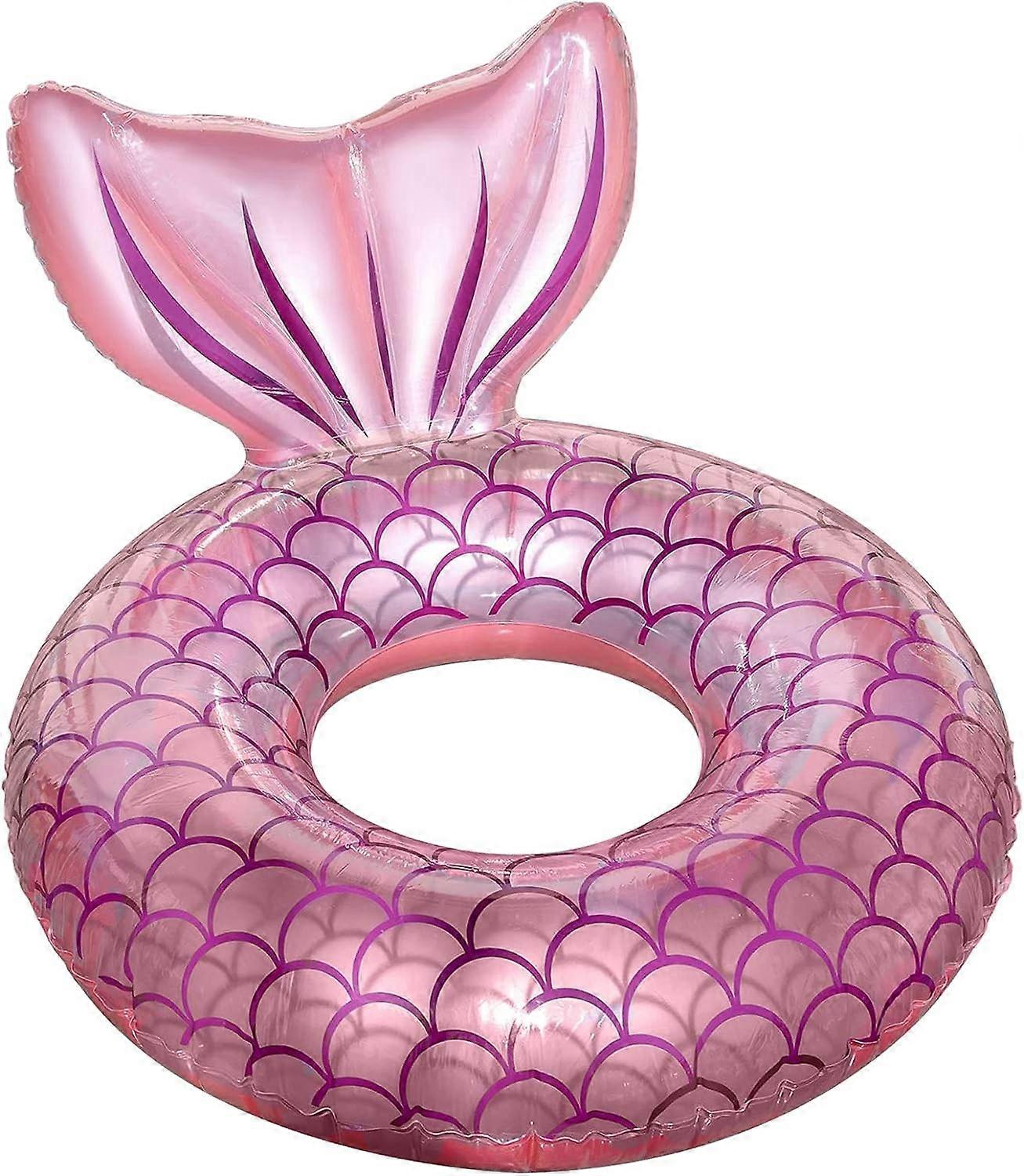 Mermaid Pool Float, Inflatable Mermaid Swimming Ring Floating Bed Float Pool, Mermaid Tail