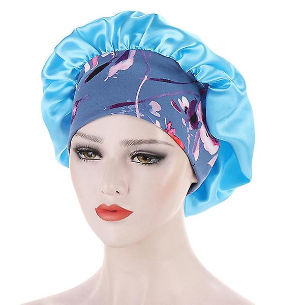Satin Elastic Wide Hat Salon Sleep Bonnet Cap Hats