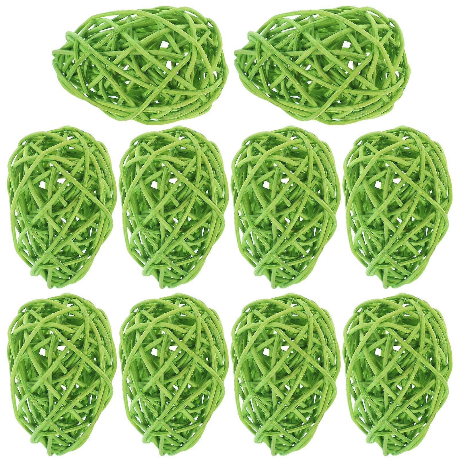 10pcs Easter Eggs Colorful Rattan Ball Easter Eggs Easter Egg Shaped Decorations Easter Gift