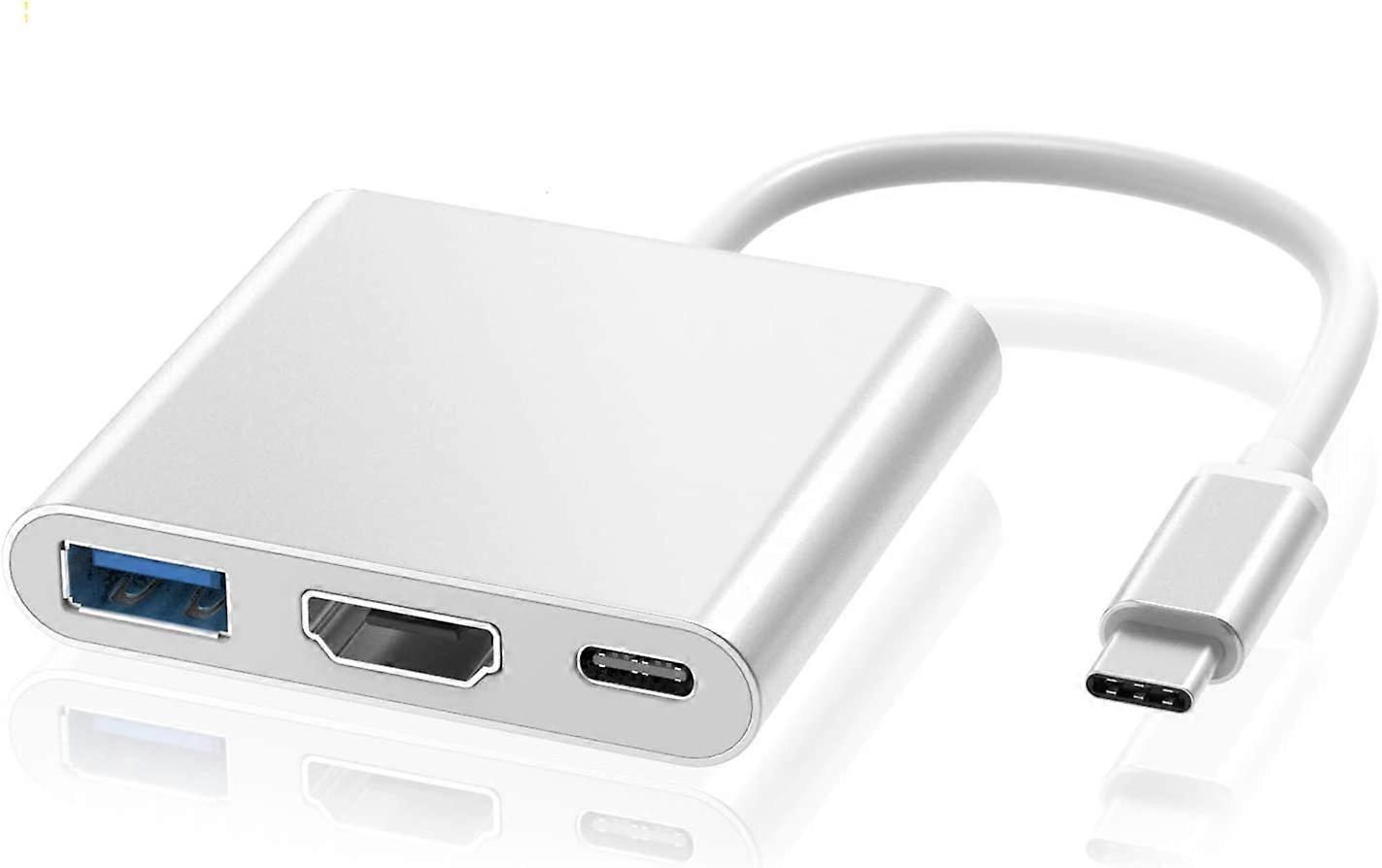 4K USB C to HDMI Adapter, Type C Hub to HDMI Adapter Converter with USB 3.0 Port and USB C Charging Port Compatible with MacBook Pro, Google Chromeboo