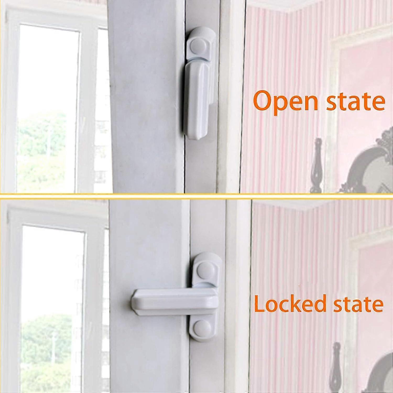 Window Sash Jammer, Window Locks, Plastic Steel Casement Door and Window Lock, Window Anti-Theft Lock, Window Buckle,Suitable for All Kinds of UPVC/PV