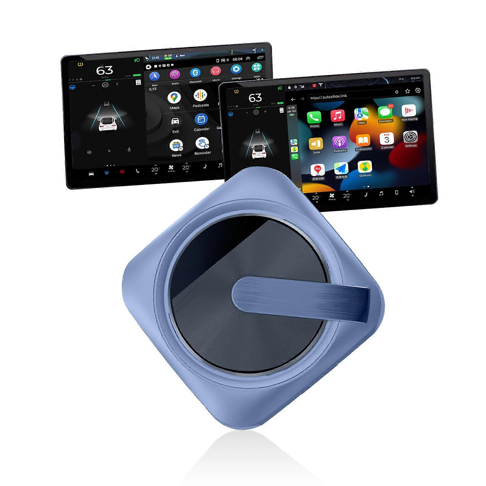 Podofo Wireless CarPlay Adapter For Tesla Apple Carplay Wireless Android Auto Ai Box For Tesla Model 3 Model Y X S AirPlay