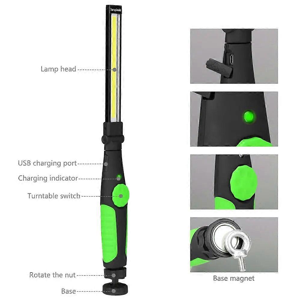 Portable COB LED Flashlight USB Rechargeable Work Light Waterproof Lanterna Lamp Workshop Emergency Camping Lighting Torch