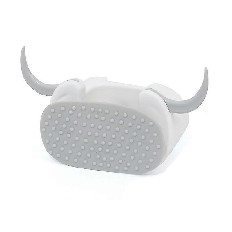 Mop Frame, Horn Shape Hole-Free Strong Traceless Wall Hanging Mop Frame(3 Pieces,White)