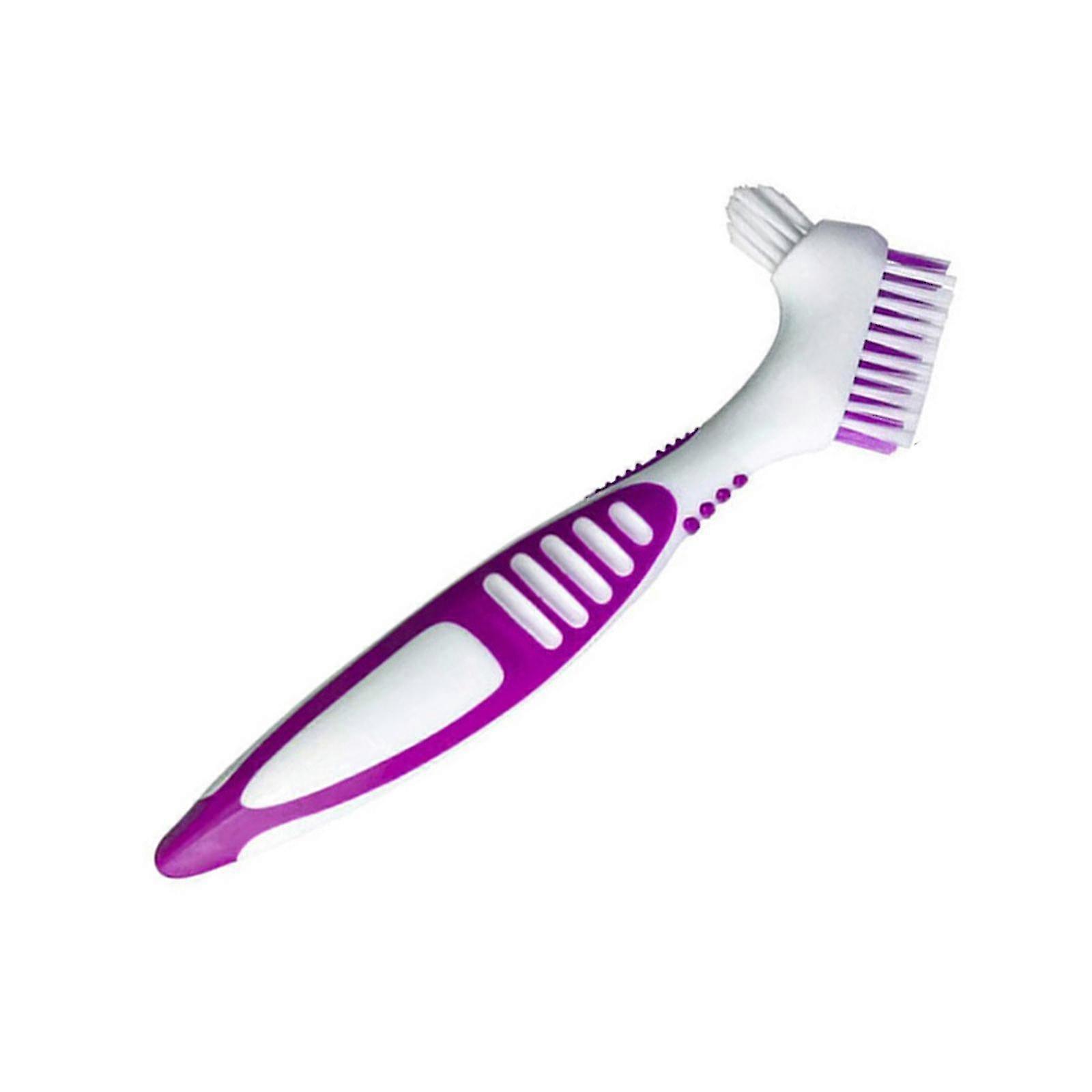 1pc Denture Teeth Brush Easy Grip Handle Double Sided Toothbrushes - PW