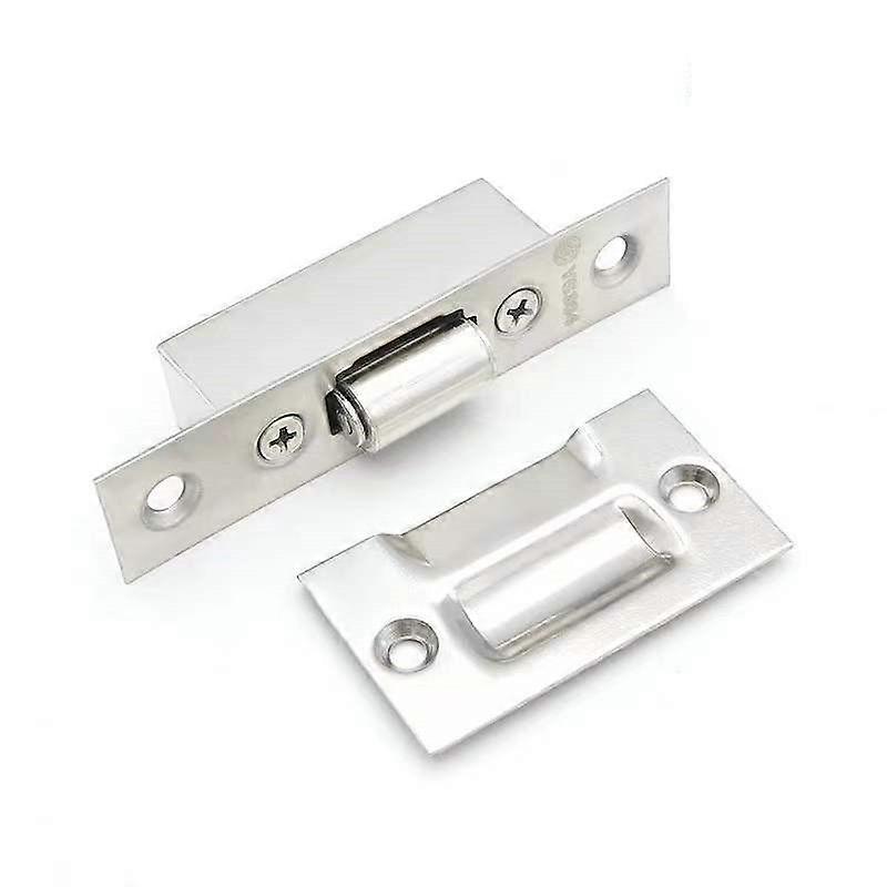 Adjustable Roller Catch Satin Mortice Door Spring Ball Latch Stainless Steel(silver)(1pcs)